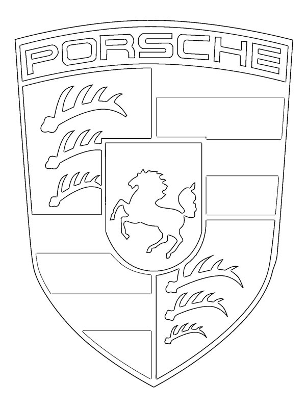 Dibujo de Logo de Porsche para Colorear