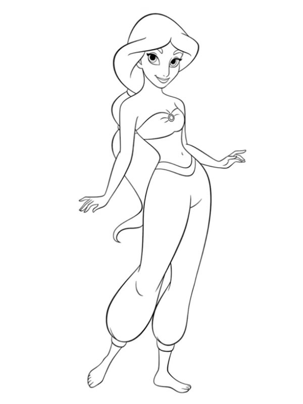 Dibujo de Princesa Jasmín para Colorear Dibujo de Princesa Jasmín para Colorear