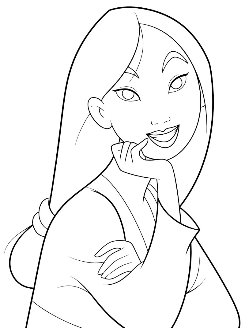 Dibujo de Princesa Mulan para Colorear Dibujo de Princesa Mulan para Colorear