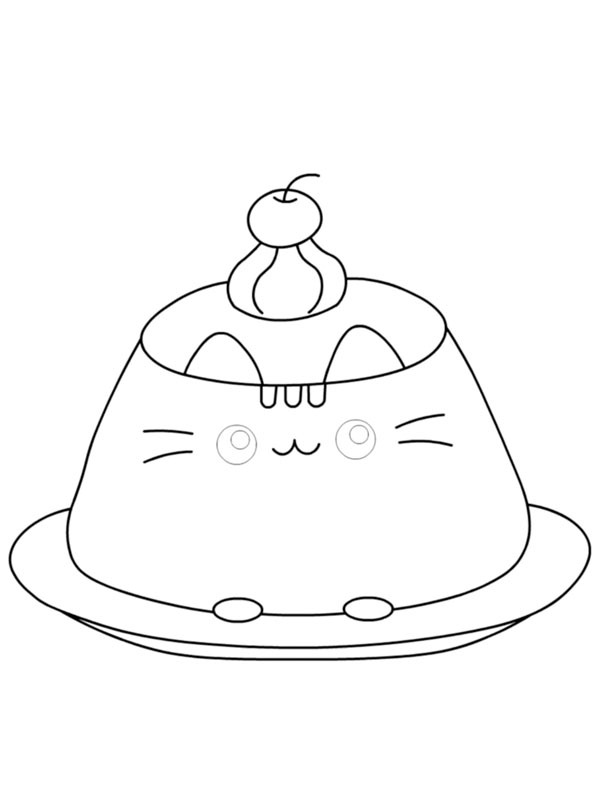 Dibujo de Flan de pudding Pusheen para Colorear Dibujo de Flan de pudding Pusheen para Colorear