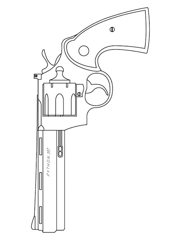 Dibujo de Python 357 Magnum para Colorear Dibujo de Python 357 Magnum para Colorear