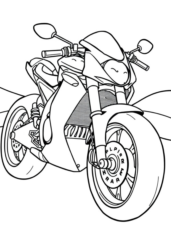 Dibujo de Moto de carreras para Colorear Dibujo de Moto de carreras para Colorear