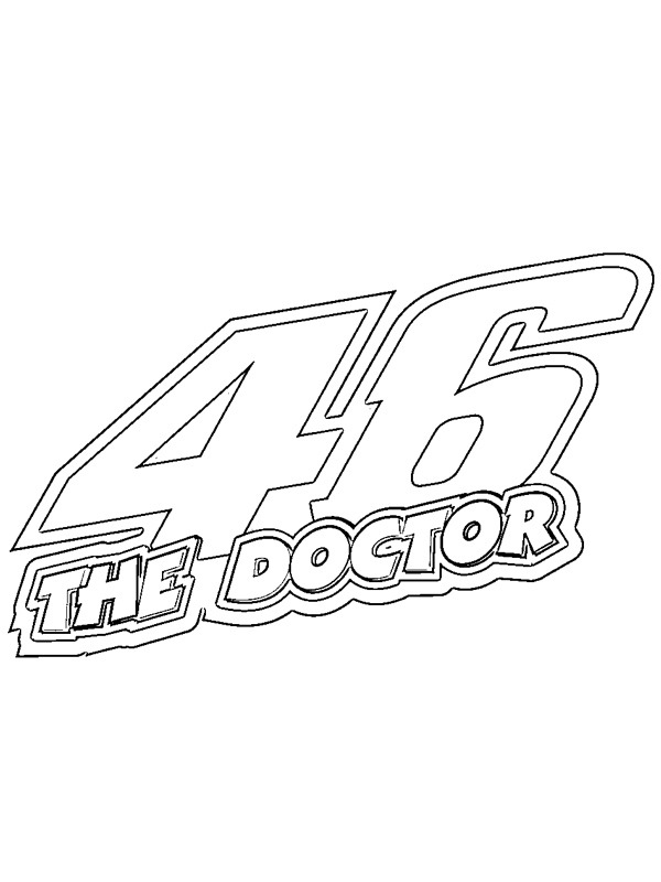 Dibujo de Valentino Rossi 46 (the doctor) para Colorear