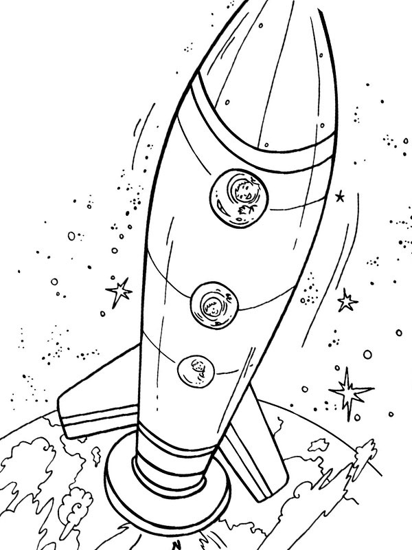 Dibujo de Cohete para Colorear Dibujo de Cohete para Colorear