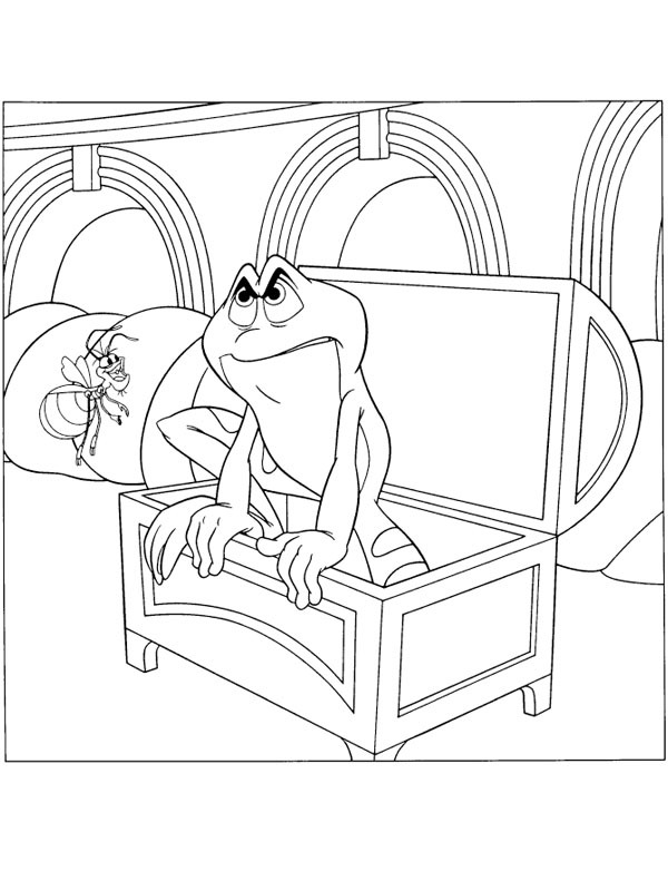Dibujo de Ray ayuda a Naveen a escapar para Colorear Dibujo de Ray ayuda a Naveen a escapar para Colorear