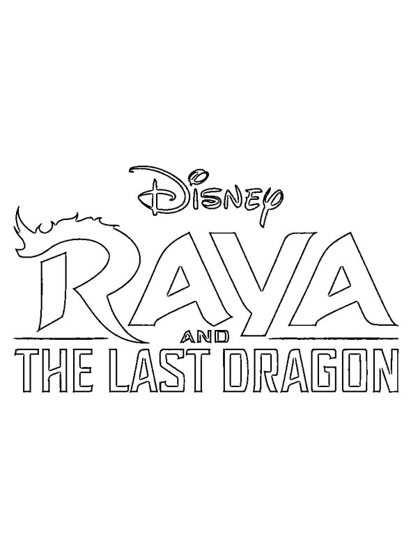 Dibujo de Logo de Raya y el último dragón para Colorear Dibujo de Logo de Raya y el último dragón para Colorear
