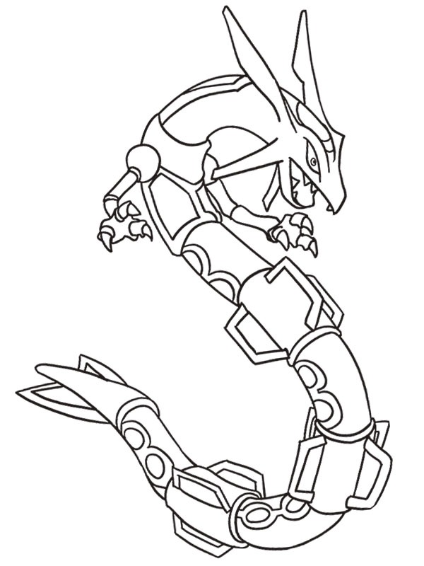 Dibujo de Rayquaza para Colorear Dibujo de Rayquaza para Colorear