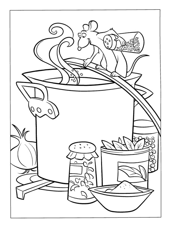 Dibujo de Remy hace sopa para Colorear Dibujo de Remy hace sopa para Colorear