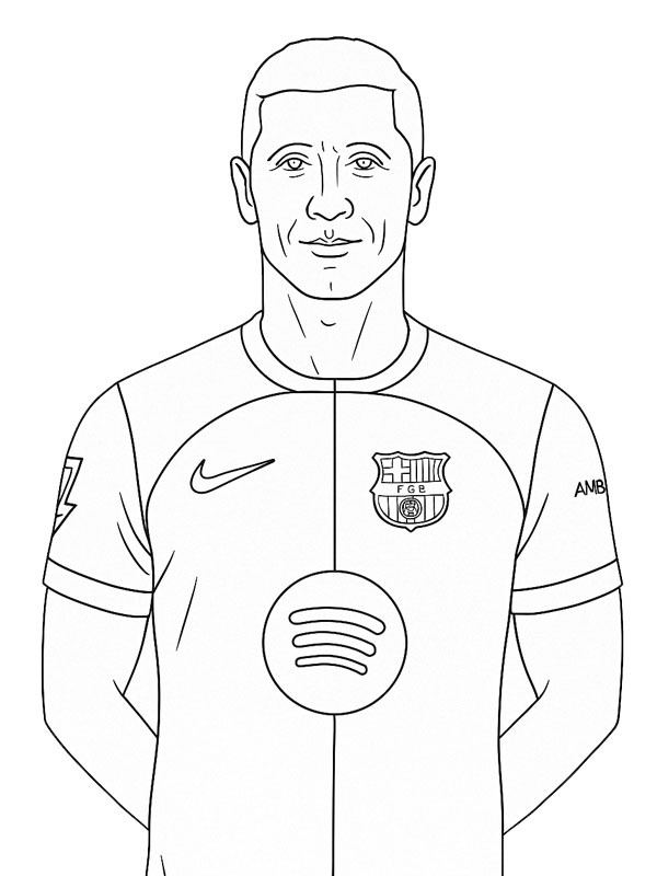 Dibujo de Robert Lewandowski para Colorear Dibujo de Robert Lewandowski para Colorear