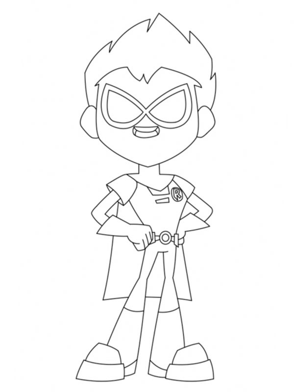 Dibujo de Robin Teen Titans Go! para Colorear Dibujo de Robin Teen Titans Go! para Colorear