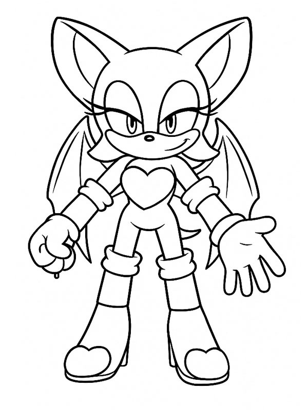 Dibujo de Rouge the Bat para Colorear Dibujo de Rouge the Bat para Colorear