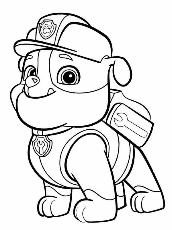 Dibujo de Rubble PAW Patrol para Colorear Dibujo de Rubble PAW Patrol para Colorear