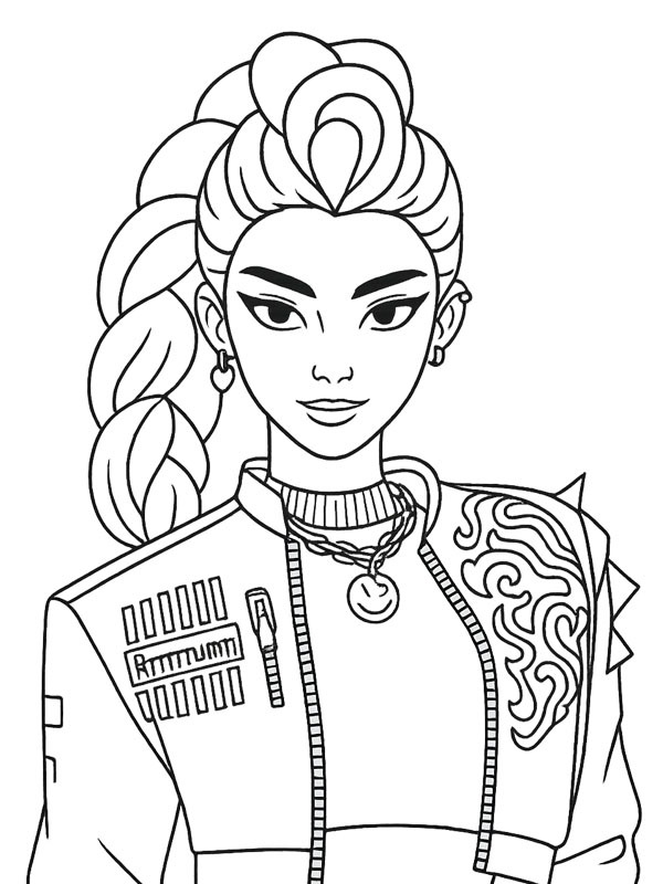 Dibujo de Rumi (Las guerreras K-pop) para Colorear Dibujo de Rumi (Las guerreras K-pop) para Colorear