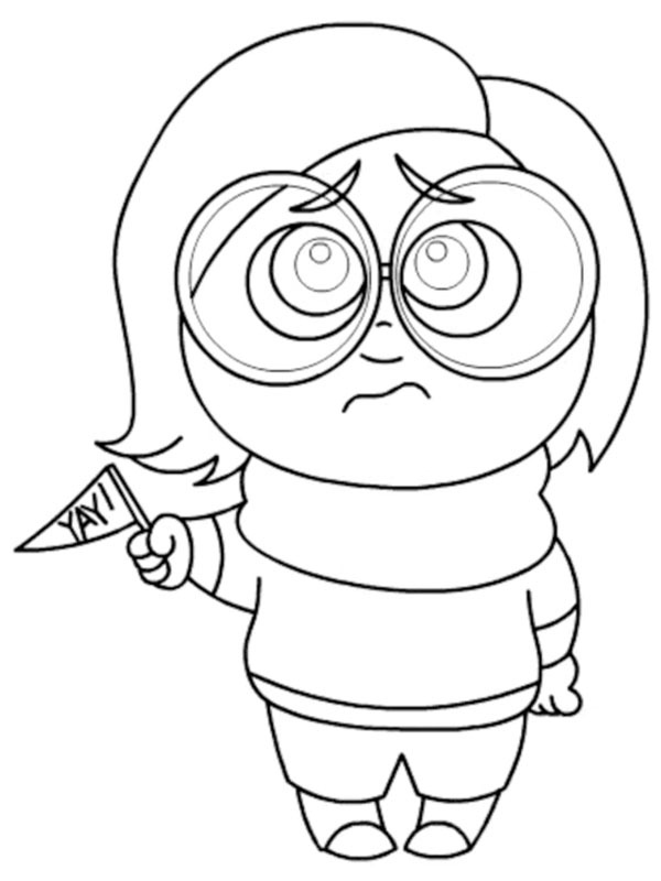 Dibujo de Tristeza (Del revés) para Colorear Dibujo de Tristeza (Del revés) para Colorear