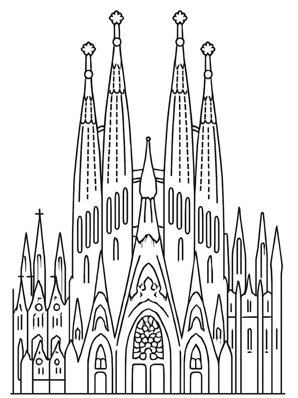 Dibujo de Sagrada Familia para Colorear Dibujo de Sagrada Familia para Colorear