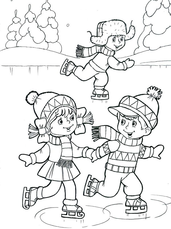 Dibujo de Patinaje sobre hielo para Colorear Dibujo de Patinaje sobre hielo para Colorear