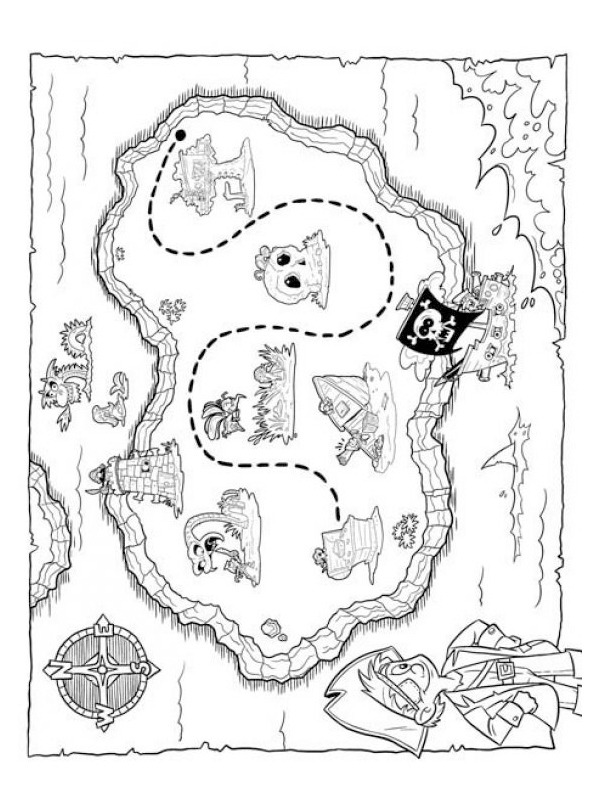 Dibujo de Mapa del tesoro para Colorear