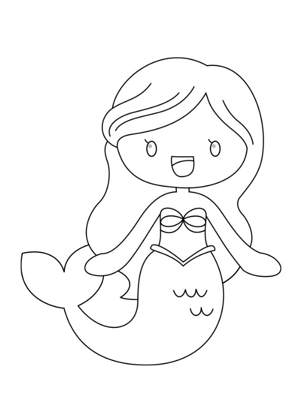 Dibujo de Ariel adorable para Colorear Dibujo de Ariel adorable para Colorear