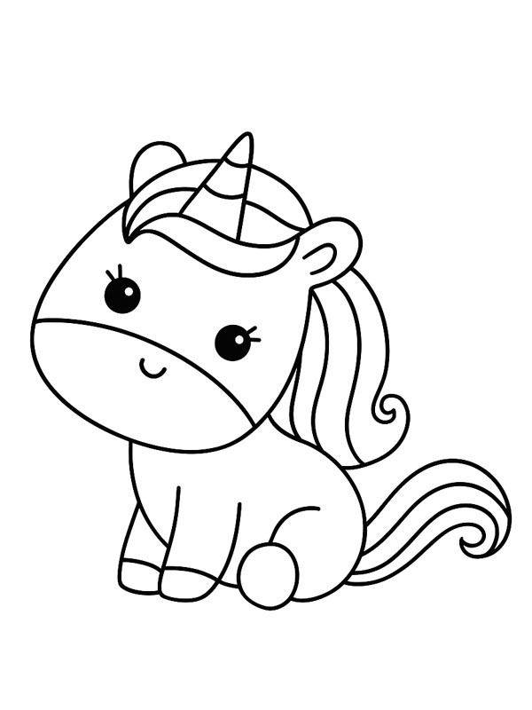 Dibujo de Lindo unicornio para Colorear Dibujo de Lindo unicornio para Colorear