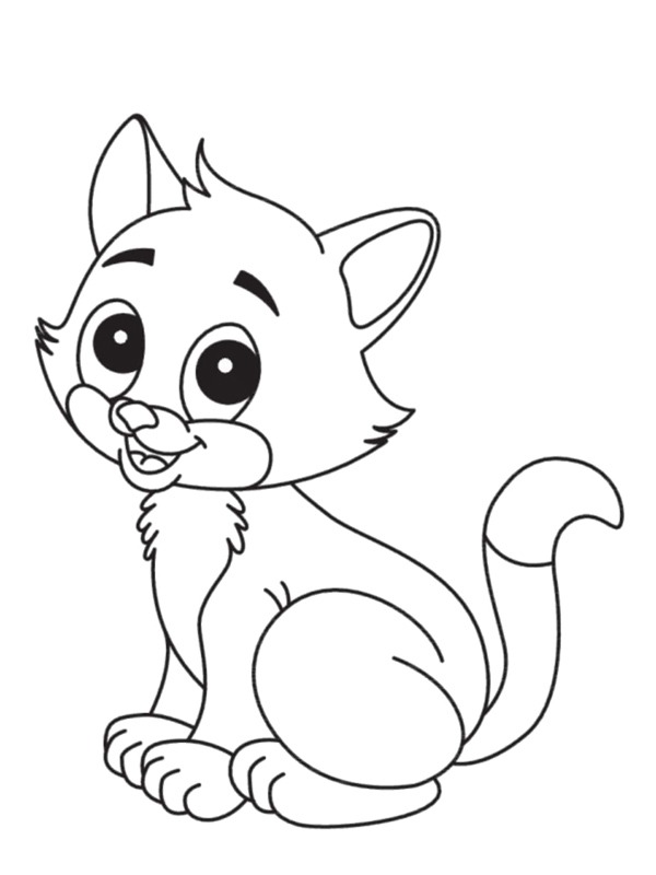 Dibujo de lindo gato para Colorear Dibujo de lindo gato para Colorear
