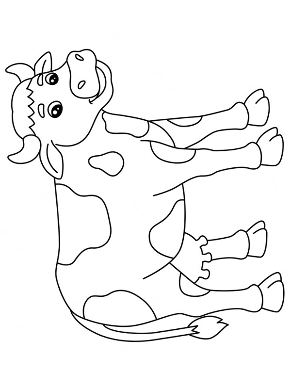 Dibujo de linda vaca para Colorear Dibujo de linda vaca para Colorear