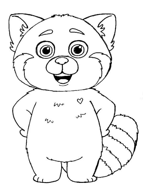 Dibujo de Lindo panda rojo Mei Lee para Colorear Dibujo de Lindo panda rojo Mei Lee para Colorear