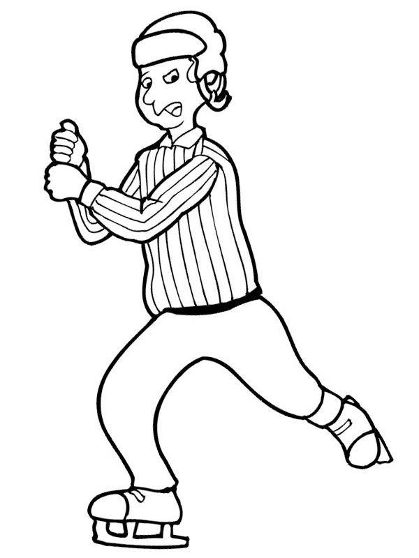 Dibujo de Árbitro de hockey sobre hielo para Colorear Dibujo de Árbitro de hockey sobre hielo para Colorear
