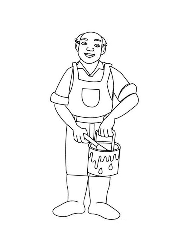 Dibujo de pintor para Colorear Dibujo de pintor para Colorear