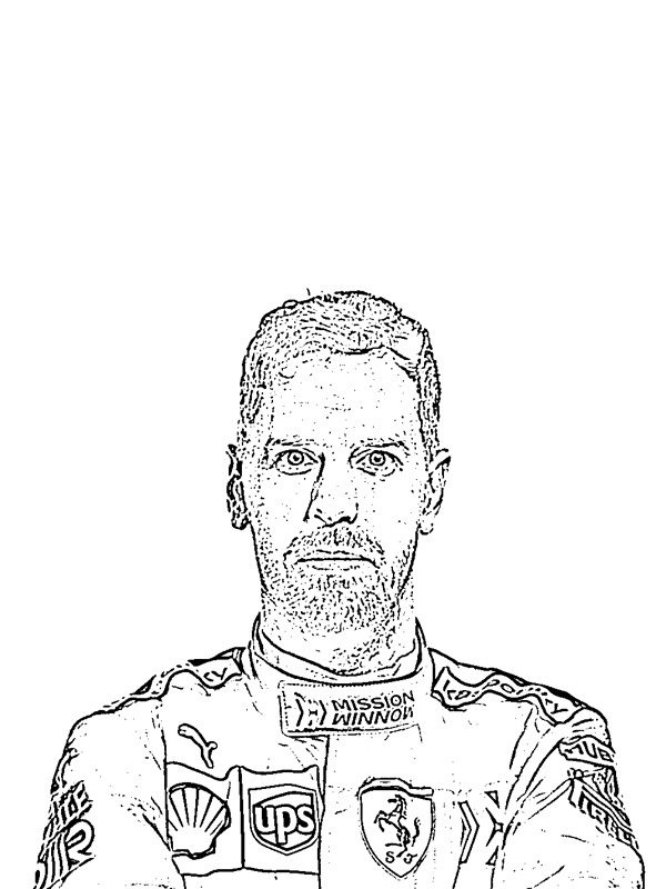Dibujo de Sebastian Vettel para Colorear