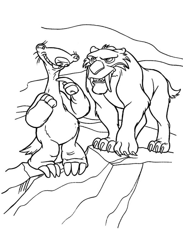Dibujo de Sid y Diego para Colorear Dibujo de Sid y Diego para Colorear