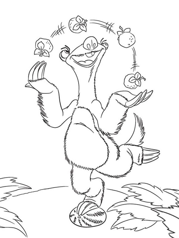 Dibujo de Sid hace malabares para Colorear Dibujo de Sid hace malabares para Colorear