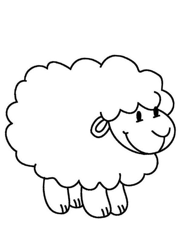 Dibujo de oveja sencilla para Colorear Dibujo de oveja sencilla para Colorear