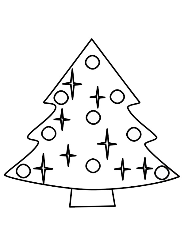 Dibujo de Arbol de navidad sencillo para Colorear