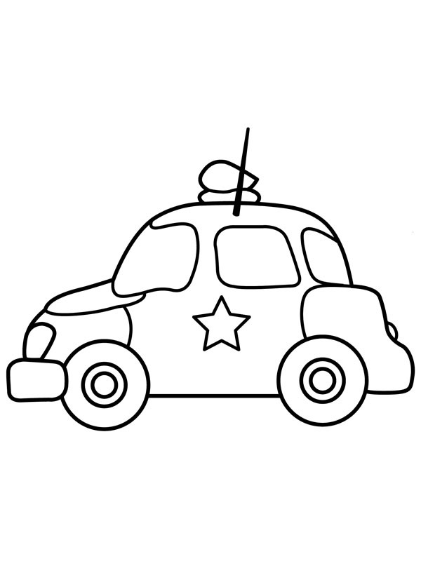 Dibujo de auto de policia sencillo para Colorear Dibujo de auto de policia sencillo para Colorear