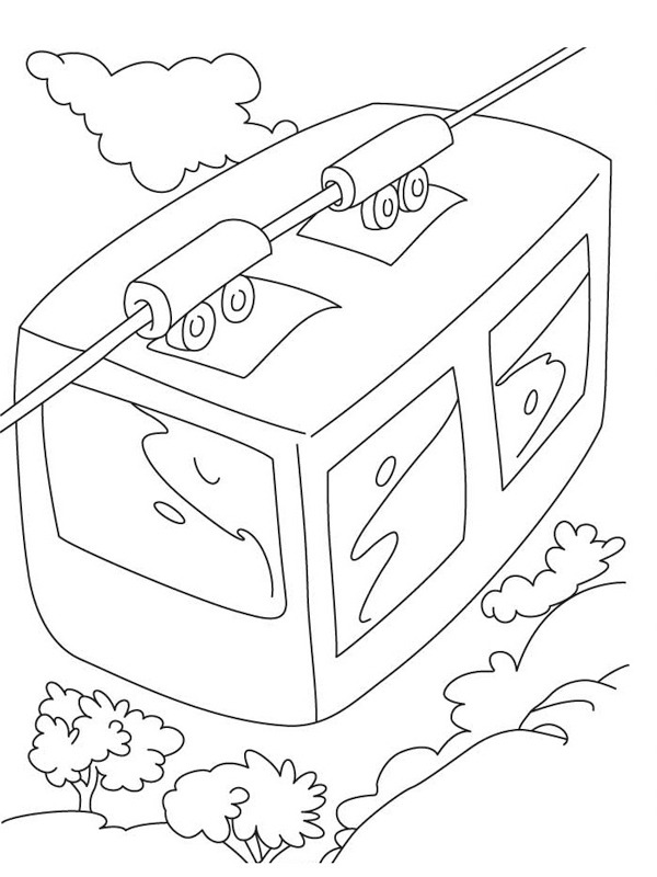 Dibujo de Góndola de esquí para Colorear Dibujo de Góndola de esquí para Colorear