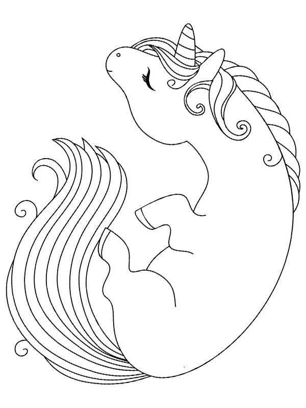 Dibujo de Unicornio durmiendo para Colorear Dibujo de Unicornio durmiendo para Colorear