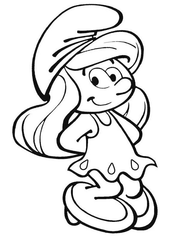 Dibujo de Pitufina para Colorear Dibujo de Pitufina para Colorear