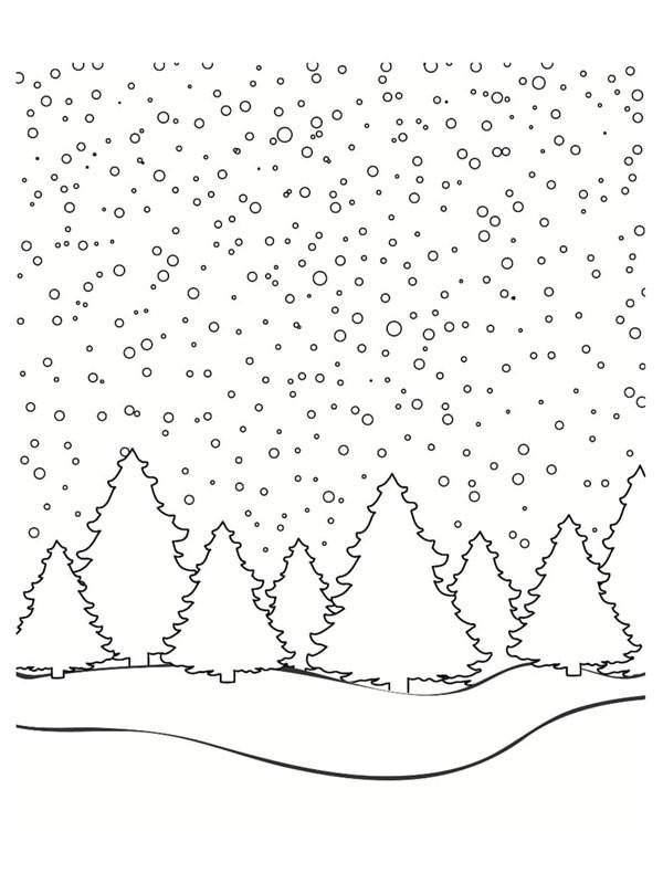 Dibujo de Paisaje nevado para Colorear Dibujo de Paisaje nevado para Colorear