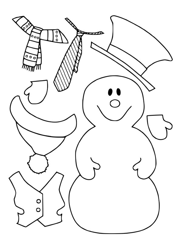Dibujo de Vestir a un muñeco de nieve para Colorear Dibujo de Vestir a un muñeco de nieve para Colorear