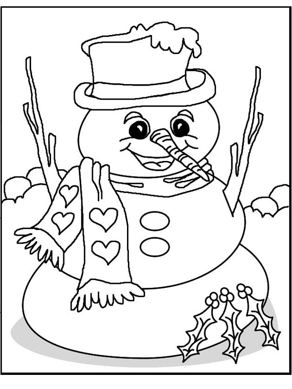 Dibujo de Muñeco de nieve para Colorear