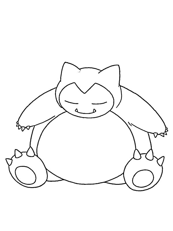 Dibujo de Snorlax (Pokemon) para Colorear Dibujo de Snorlax (Pokemon) para Colorear
