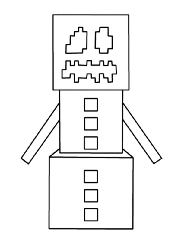 Dibujo de Snow Golem Minecraft para Colorear Dibujo de Snow Golem Minecraft para Colorear