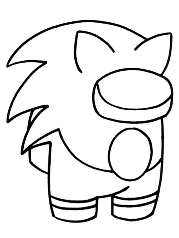 Dibujo de Sonic Crewmate Among Us para Colorear Dibujo de Sonic Crewmate Among Us para Colorear