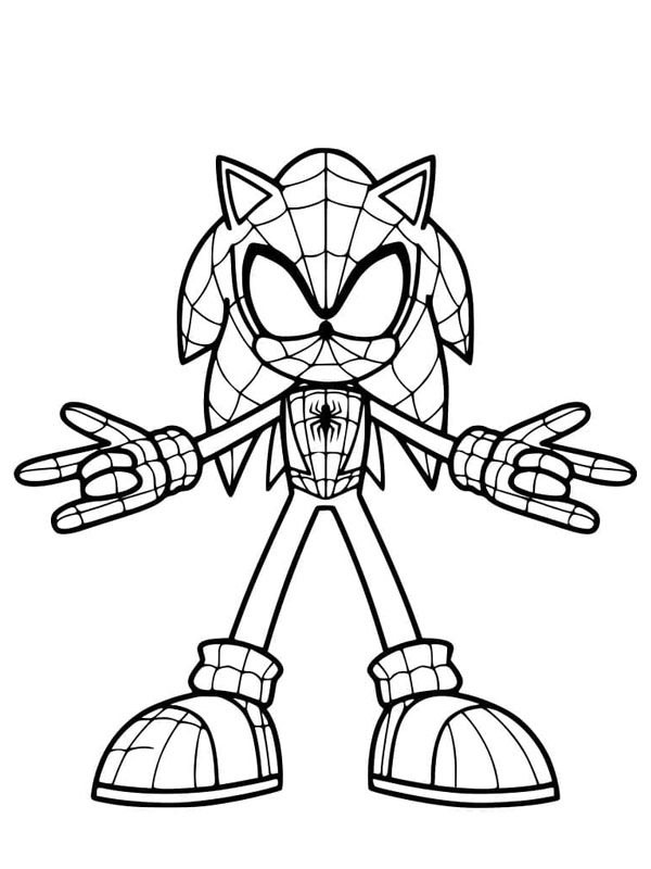 Dibujo de Sonic Spider-Man para Colorear Dibujo de Sonic Spider-Man para Colorear