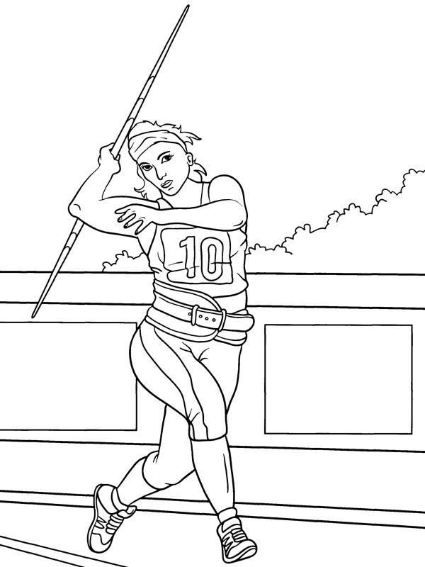Dibujo de Lanzamiento de jabalina para Colorear Dibujo de Lanzamiento de jabalina para Colorear