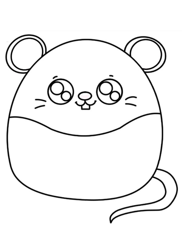 Dibujo de Ratón Squishmallow para Colorear Dibujo de Ratón Squishmallow para Colorear