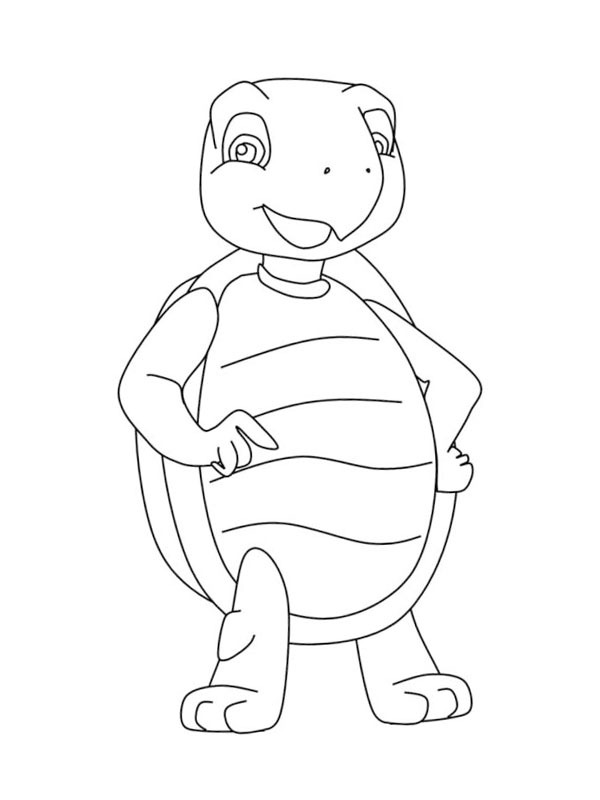 Dibujo de Tortuga de pie para Colorear Dibujo de Tortuga de pie para Colorear