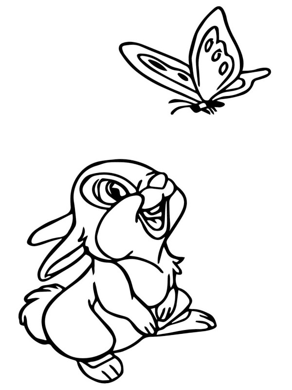 Dibujo de Tambor (Bambi) para Colorear Dibujo de Tambor (Bambi) para Colorear