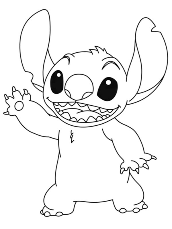 Dibujo de Stitch saluda para Colorear Dibujo de Stitch saluda para Colorear
