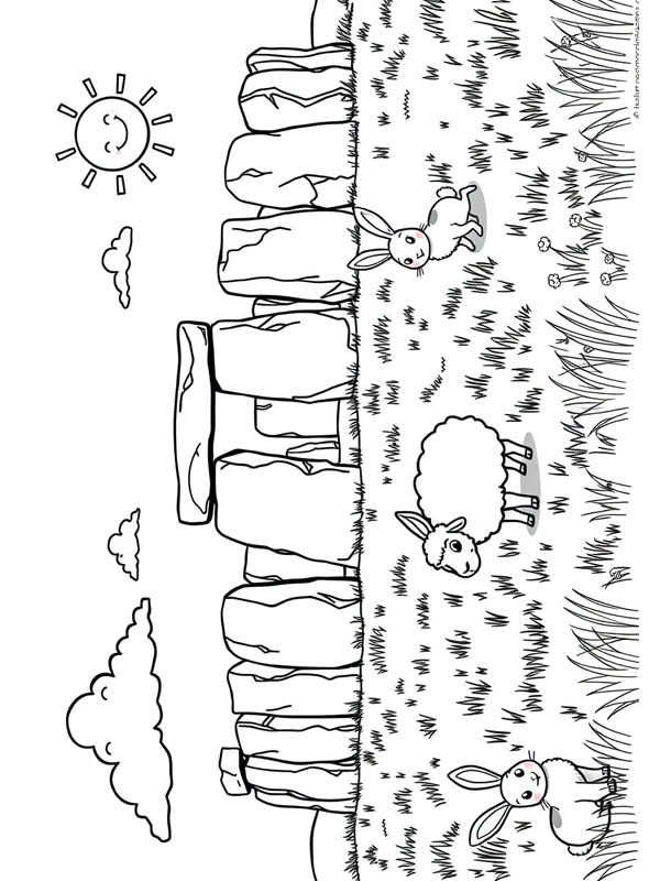 Dibujo de Stonehenge para Colorear Dibujo de Stonehenge para Colorear